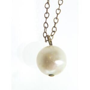 Vintage Pearl Pendant 12K Gold Filled Chain Antique Choker 15 inch Necklace